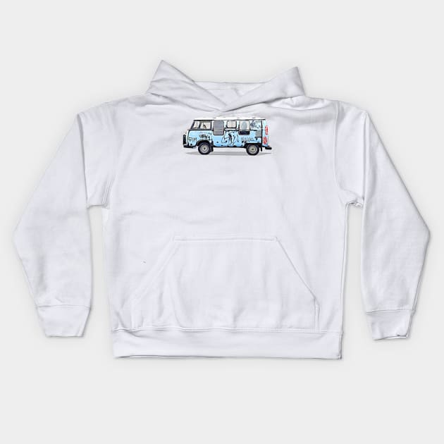 Graffiti Vintage Van Cartoon Kids Hoodie by Auto-Prints